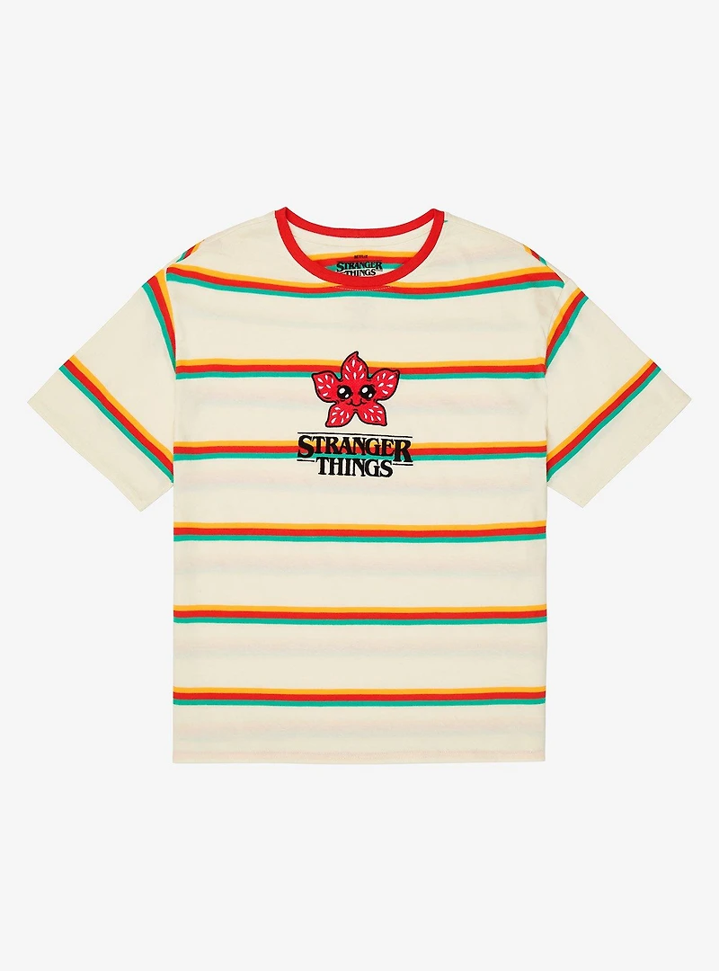 Stranger Things Chibi Demogorgon Striped Women’s T-Shirt - BoxLunch Exclusive