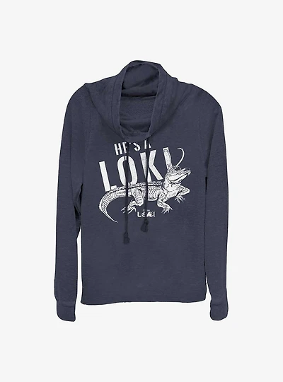 Marvel Loki Alligator Timeline Girls Cowlneck Long-Sleeve T-Shirt