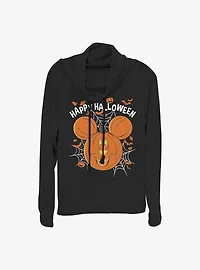 Disney Mickey Mouse Jack O' Lantern Girls Cowlneck Long-Sleeve Top