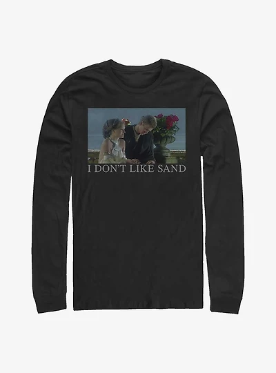 Star Wars Padme & Anakin I Don't Like Sand Meme Long-Sleeve T-Shirt