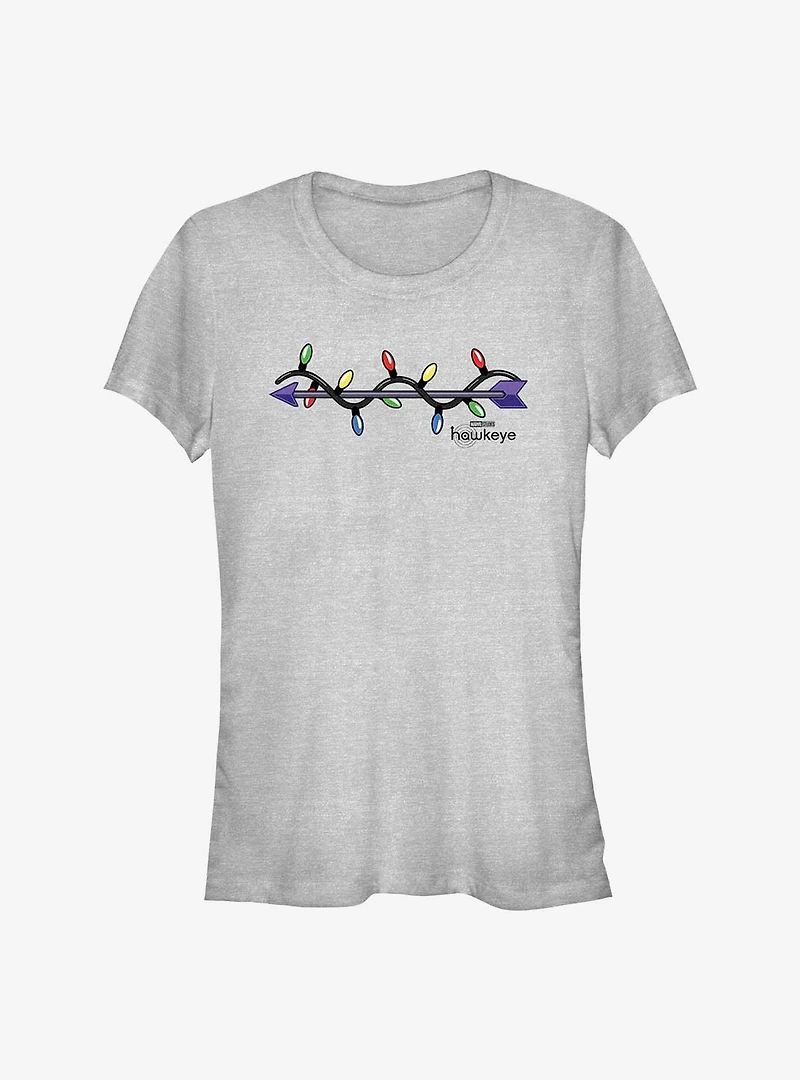 Marvel Hawkeye Arrow Xmas Lights Logo Girls T-Shirt