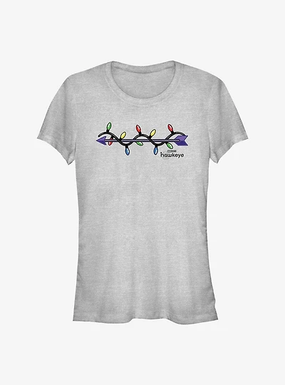Marvel Hawkeye Arrow Xmas Lights Logo Girls T-Shirt