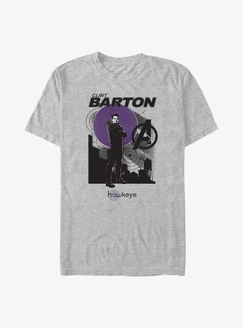 Marvel Hawkeye Red Moon Skyline T-Shirt