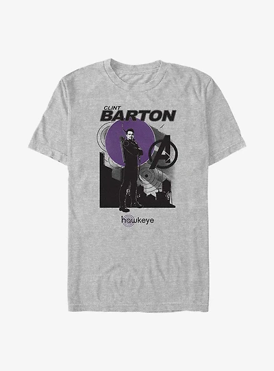 Marvel Hawkeye Red Moon Skyline T-Shirt