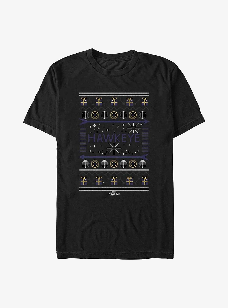 Marvel Hawkeye Christmas Sweater Pattern T-Shirt