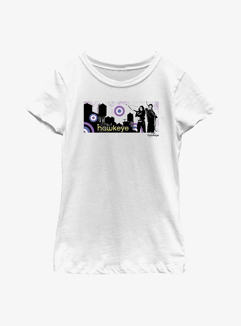 Marvel Hawkeye City Stencil Graphic Youth Girls T-Shirt