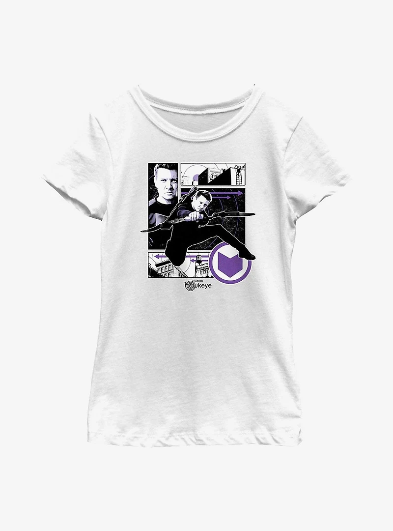 Marvel Hawkeye Graphic Panels Youth Girls T-Shirt