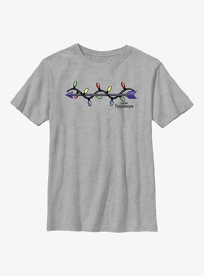 Marvel Hawkeye Arrow Christmas Lights Logo Youth T-Shirt