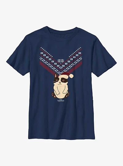Marvel Hawkeye Cat Sweater Pattern Youth T-Shirt