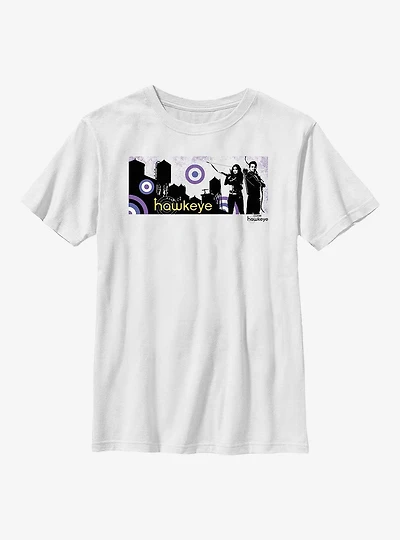 Marvel Hawkeye City Stencil Graphic Youth T-Shirt