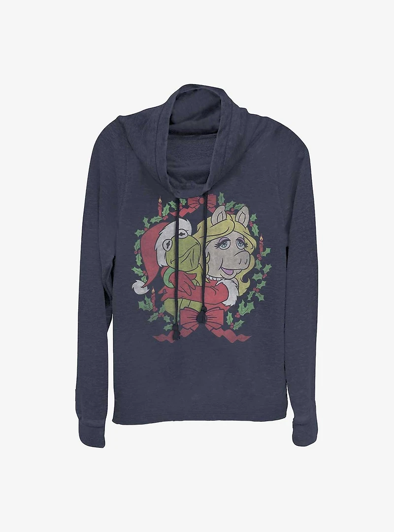 Disney The Muppets Kermy And Piggy Christmas Cowlneck Long-Sleeve Girls T-Shirt