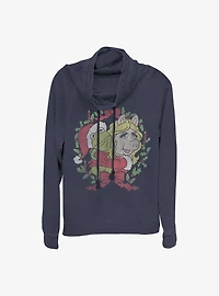 Disney The Muppets Kermy And Piggy Christmas Cowlneck Long-Sleeve Girls T-Shirt