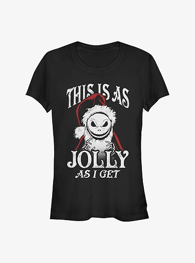 The Nightmare Before Christmas This Is As Jolly I Get Santa Jack Girls T-Shirt
