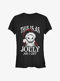 The Nightmare Before Christmas This Is As Jolly I Get Santa Jack Girls T-Shirt