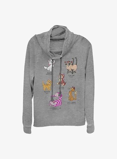 Disney Cats Breeds Cowlneck Long-Sleeve Girls T-Shirt