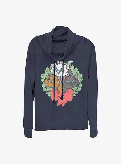 Disney The Aristocats Kitten Wreath Cowlneck Long-Sleeve Girls T-Shirt