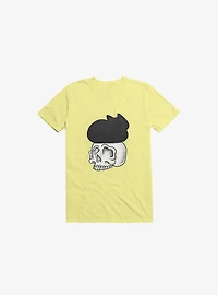 Cat Skull Corn Silk Yellow T-Shirt