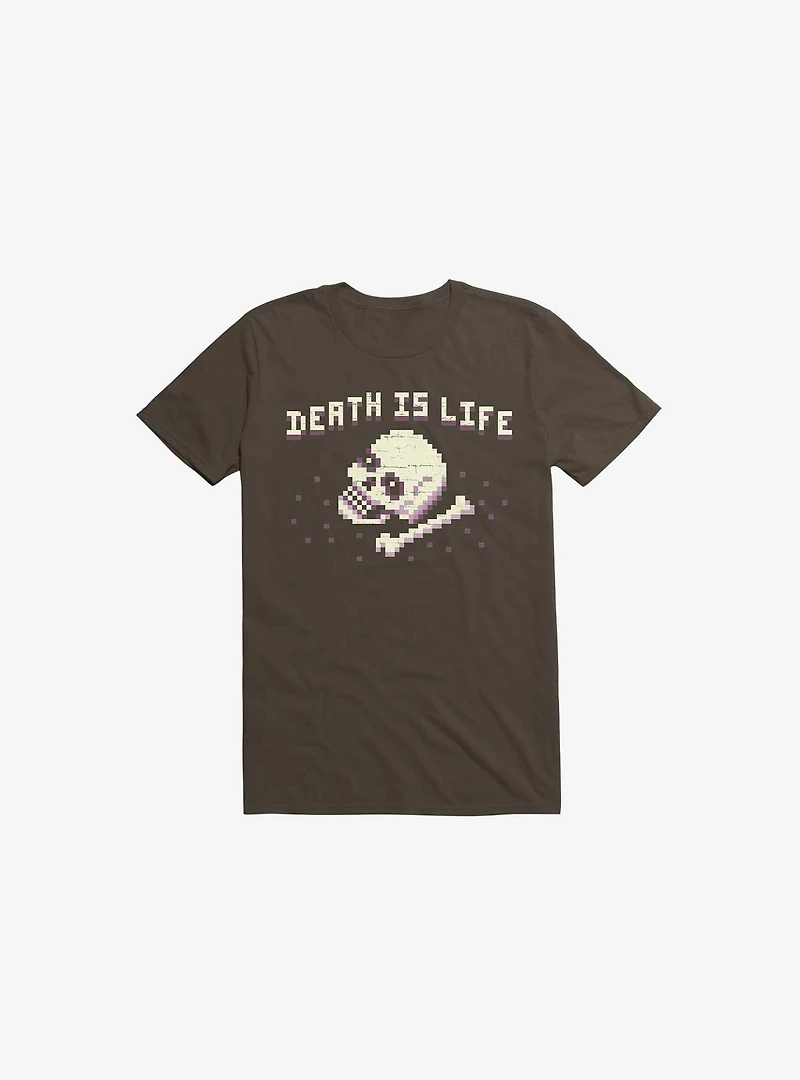 Death Is Life Skull Brown T-Shirt