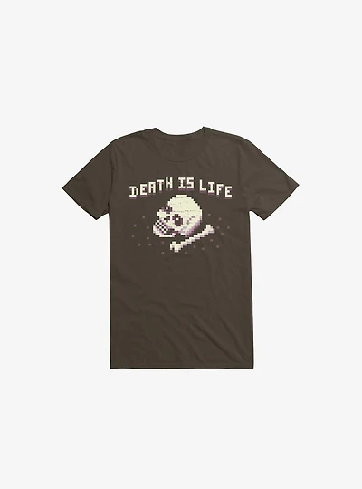 Death Is Life Skull Brown T-Shirt
