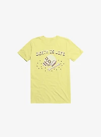 Death Is Life Skull Corn Silk Yellow T-Shirt