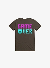 Game Over Skull Brown T-Shirt
