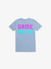 Game Over Skull Light Blue T-Shirt