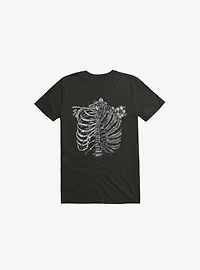Skeleton Rib Tropical Black T-Shirt