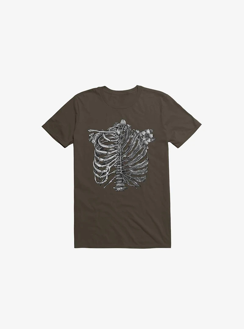 Skeleton Rib Tropical Brown T-Shirt