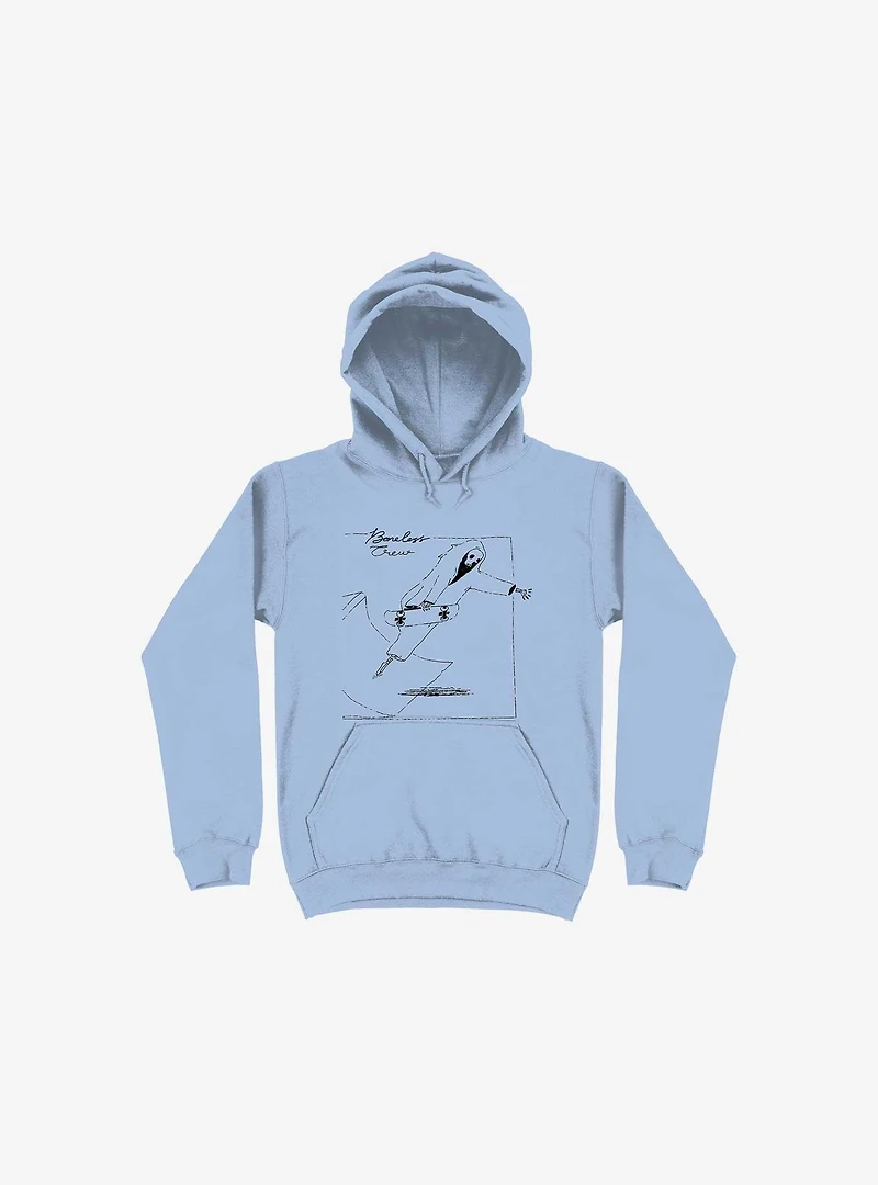 Boneless Crew Skater Skeleton Light Blue Hoodie