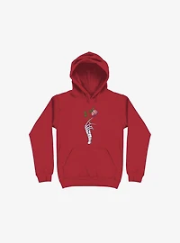 The Dead Rose Skeleton Hand Red Hoodie