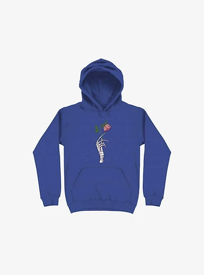 The Dead Rose Skeleton Hand Royal Blue Hoodie