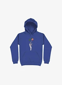 The Dead Rose Skeleton Hand Royal Blue Hoodie