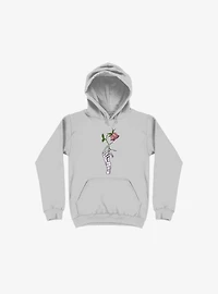 The Dead Rose Skeleton Hand Silver Hoodie