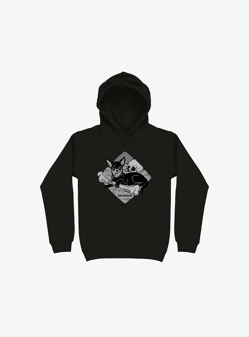 Defender Dog Bone Black Hoodie