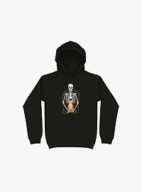 I Wish Was My Cat Skeleton Black Hoodie