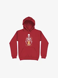I Wish Was My Cat Skeleton Red Hoodie