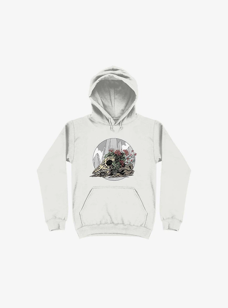 Race The Time Skull White Hoodie