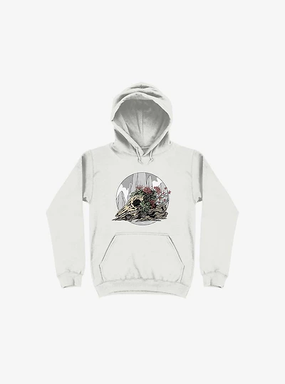 Race The Time Skull White Hoodie
