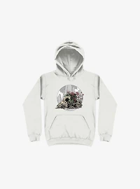 Race The Time Skull White Hoodie