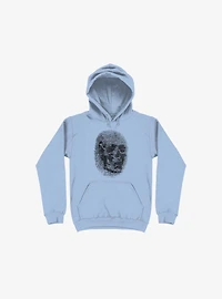 Unique And Equal Skull Fingerprint Light Blue Hoodie