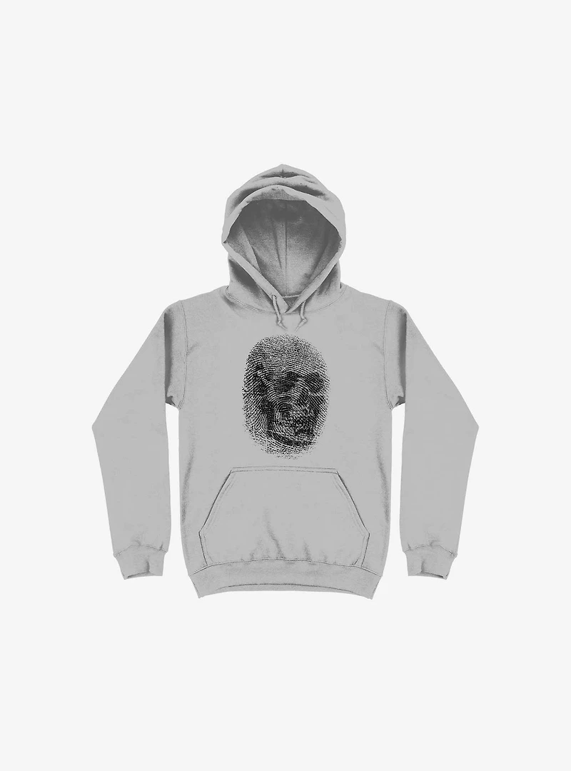 Unique And Equal Skull Fingerprint Silver Hoodie