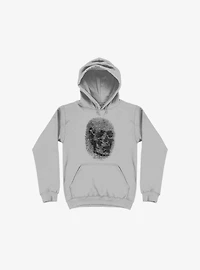 Unique And Equal Skull Fingerprint Silver Hoodie