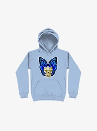 Wings Of Death Butterfly Skull Light Blue Hoodie