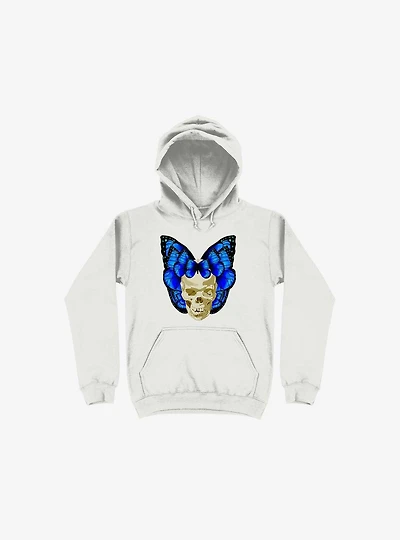 Wings Of Death Butterfly Skull White Hoodie