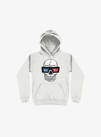 Happy Skull Living Life 3D White Hoodie