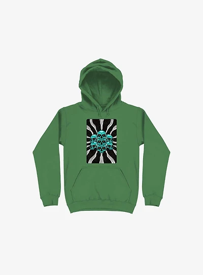 Pile Of Bones Skull Kelly Green Hoodie