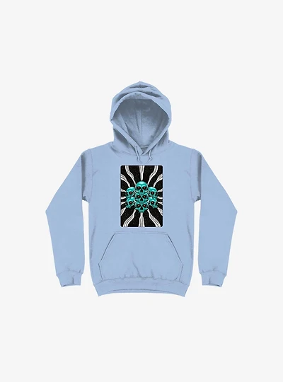 Pile Of Bones Skull Light Blue Hoodie