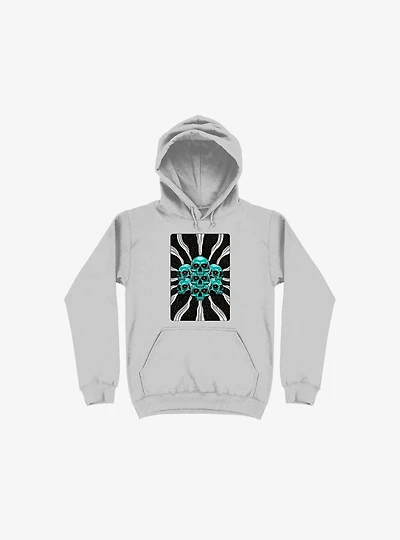 Pile Of Bones Skull Silver Hoodie