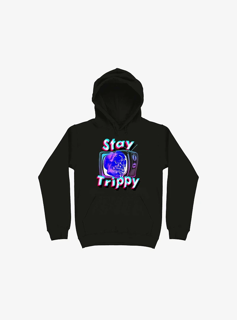 Stay Trippy Cute Retro Aesthetic Universal Vibe Skull Hoodie