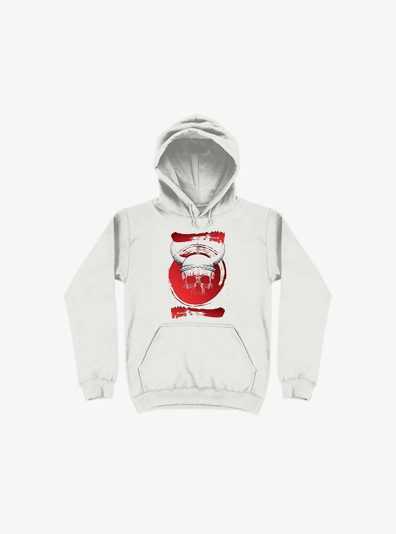 White Trippy Viking Helmet Smears Hoodie
